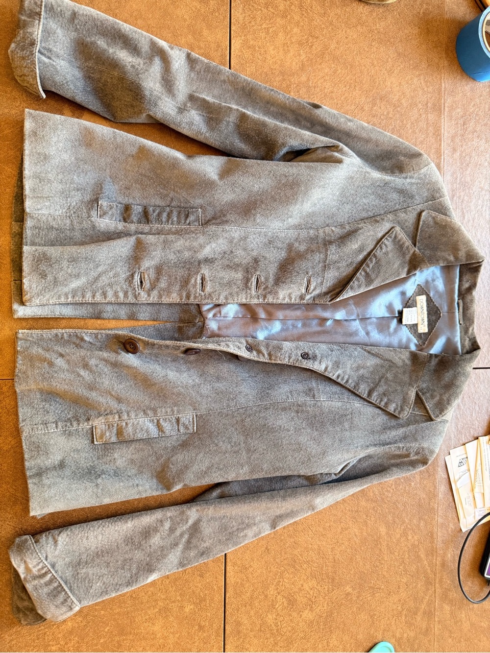 Women's Gray Single-Breasted Blazer Jacket